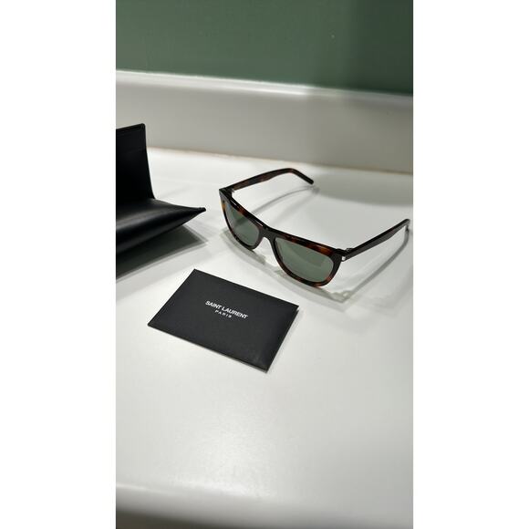 Saint Laurent 58mm Cat Eye Sunglasses Havana Green main image 11